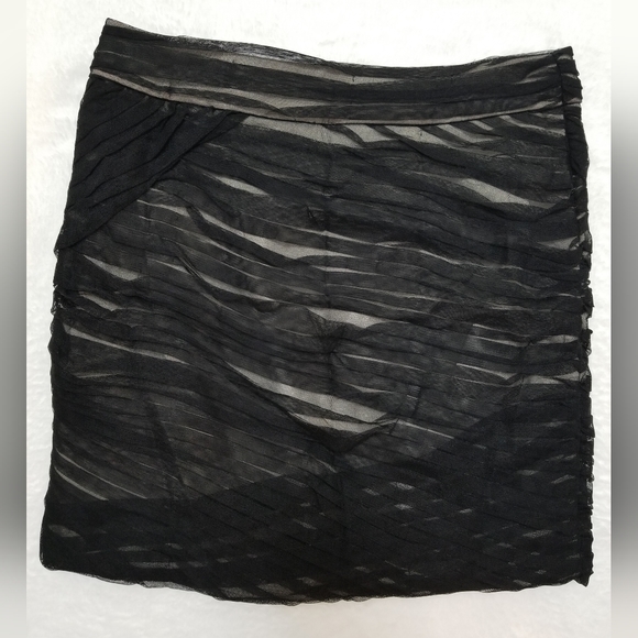 Armani Exchange Mesh Overlay Mini Skirt - Picture 2 of 3